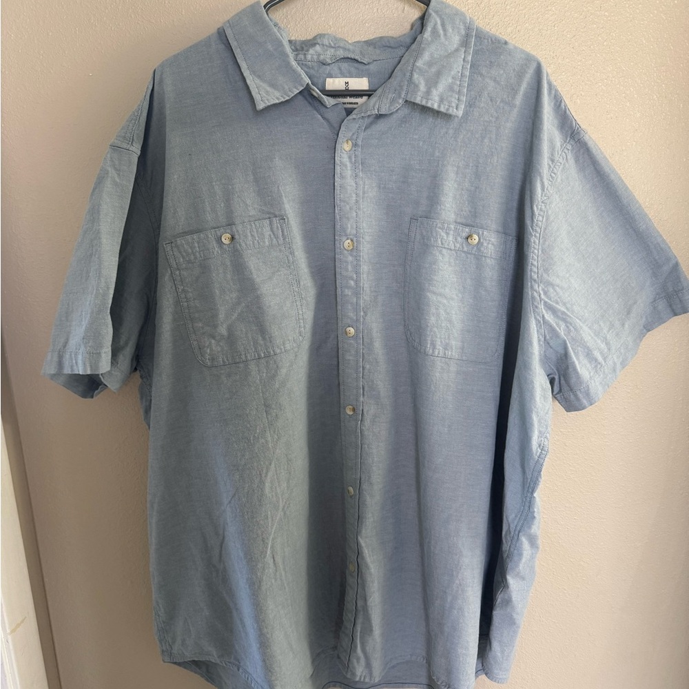 Casual Light Blue Button-Down Shirt